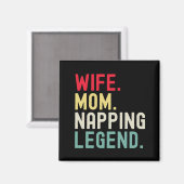 妻ママ昼寝伝説の睡眠スヌーズヴィンテージ おもしろい マグネット (正面/裏面)