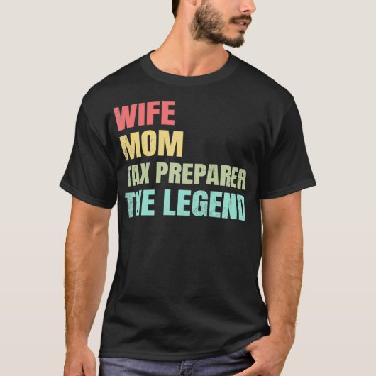 妻ママ税準備者凡例税シーズンアカウント Tシャツ (正面)