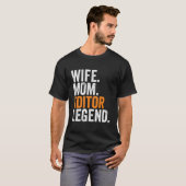妻ママ編集者伝説おもしろい占領事務所Wom Tシャツ (正面フル)