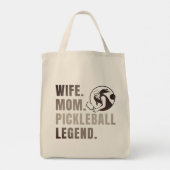 妻ママPickleball伝説 – ヴィンテージおもしろいズ トートバッグ (裏面)