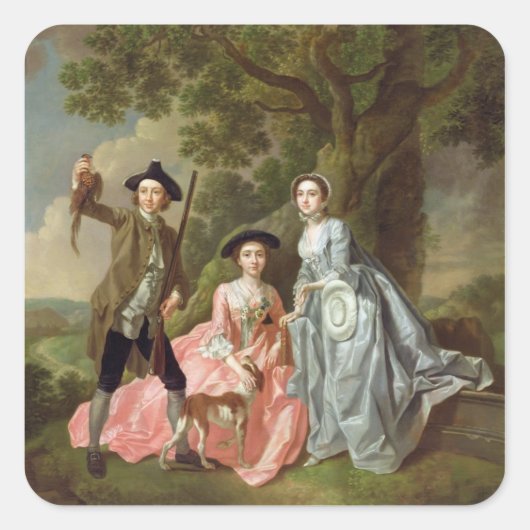 妻マーガレットと妹のジョージ・ロジャース スクエアシール (正面)