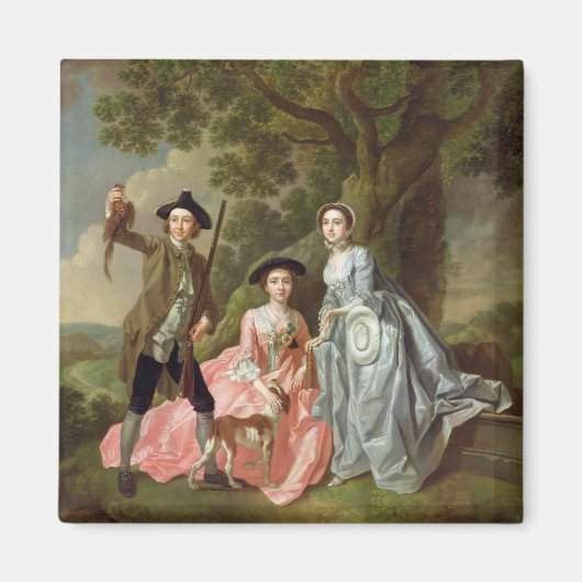 妻マーガレットと妹のジョージ・ロジャース マグネット (正面)