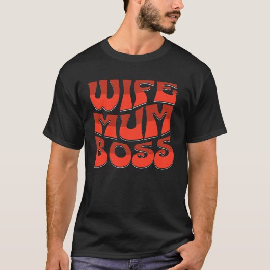 妻ムームボスかわいい母の日プレゼントムズ Tシャツ (正面)