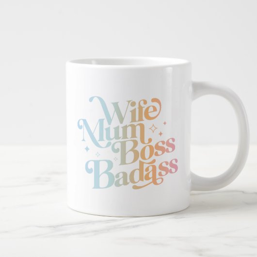 妻ムームボスバドおもしろいス皮肉な母の日 ジャンボコーヒーマグカップ (右)