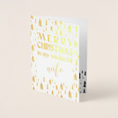 妻メリークリスマスツリーズゴールドフォイルカード 箔カード (正面)