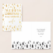 妻メリークリスマスツリーズゴールドフォイルカード 箔カード (ディスプレー)