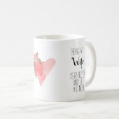 妻モダンのフローラハートの銀行員 コーヒーマグカップ (正面右)