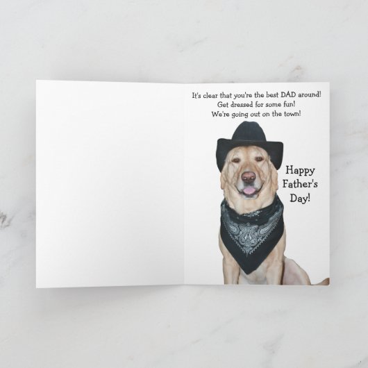 妻ユーモアのあるからの父の日 カード (内部)