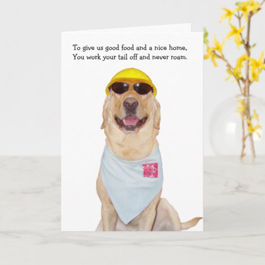 妻ユーモアのあるからの父の日 カード (黄色い花)