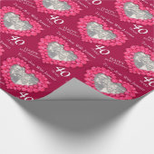 妻ルビー記念日あなたの写真と年のラップを追加 ラッピングペーパー (角)