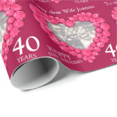 妻ルビー記念日あなたの写真と年のラップを追加 ラッピングペーパー (ロールコーナー)