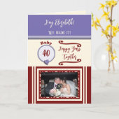 妻ルビー40周年記念紫の写真 カード (黄色い花)