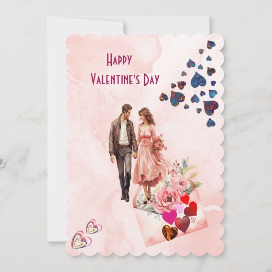 妻ロマン親愛ティック引用文ハートバレンティンズデイカード (裏面)