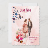 妻ロマン親愛ティック引用文ハートバレンティンズデイカード (正面)