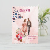 妻ロマン親愛ティック引用文ハートバレンティンズデイカード (スタンド正面)