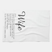 妻定義シックスクリプト白黒おもしろい キッチンタオル (横)