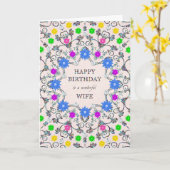 妻抽象芸術花誕生日カード カード (黄色い花)
