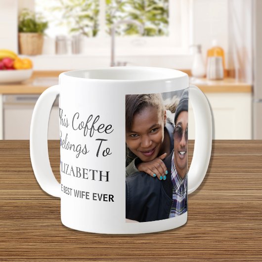 妻最高のの写パーソナライズされた真 コーヒーマグカップ