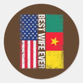 妻最高のは母の日おもしろいカメルーン米国 ラウンドシール (正面)