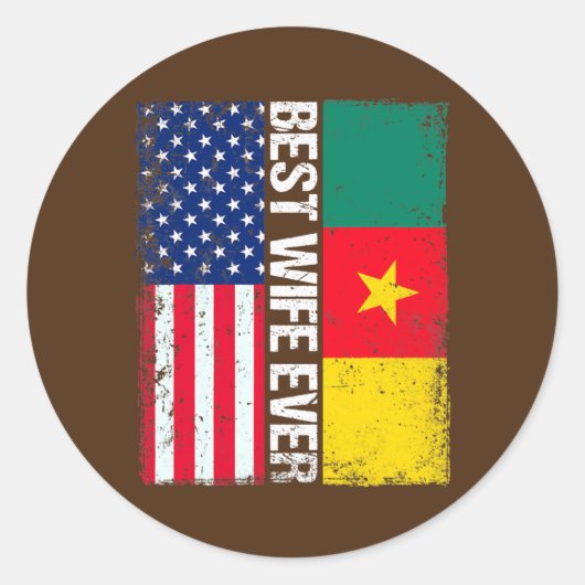 妻最高のは母の日おもしろいカメルーン米国 ラウンドシール (正面)