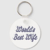 妻最高のグレイ文字 キーホルダー (正面)