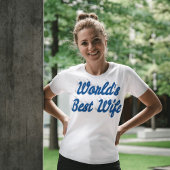 妻最高のシーブルー文字 Tシャツ