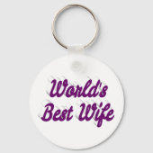 妻最高のパープル文字 キーホルダー (正面)