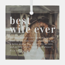 妻最高の今まで |引用文と写真ギフト ガラスオーナメント