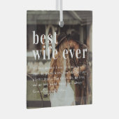 妻最高の今まで |引用文と写真ギフト ガラスオーナメント (正面右)