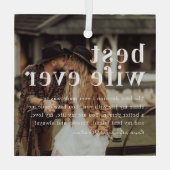 妻最高の今まで |引用文と写真ギフト ガラスオーナメント (裏面)