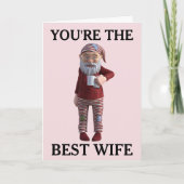 妻格言小妖精や小人クリスマスカード シーズンカード (正面)