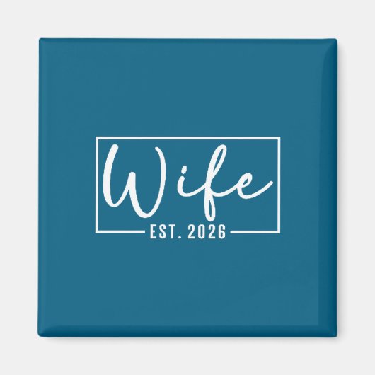 妻様2026年新婚夫婦の結婚式ハネムーン マグネット (正面)
