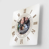 妻結婚に対する一周忌の贈りカスタマイズ物 スクエア壁時計 (傾斜)