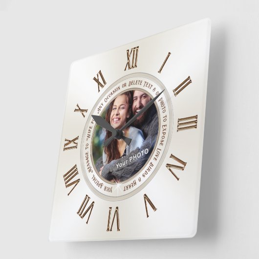 妻結婚に対する一周忌の贈りカスタマイズ物 スクエア壁時計 (傾斜)