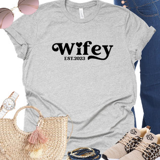 妻結婚のハネムーン年Tシャツ Tシャツ