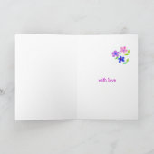 妻結婚の記念日カード – Flower Power カード (内部)