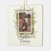 妻結婚ユーカリへの誓いの贈り物 セラミックオーナメント (左)