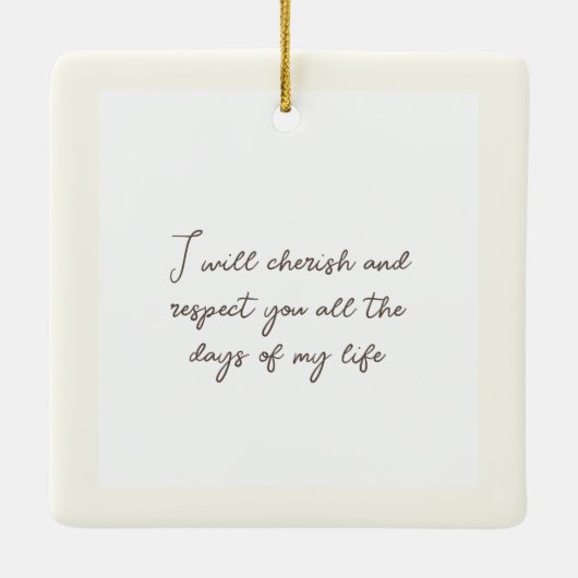 妻結婚ユーカリへの誓いの贈り物 セラミックオーナメント (裏面)