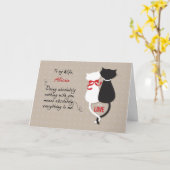 妻結婚名前をカスタムする猫との記念日 カード (黄色い花)