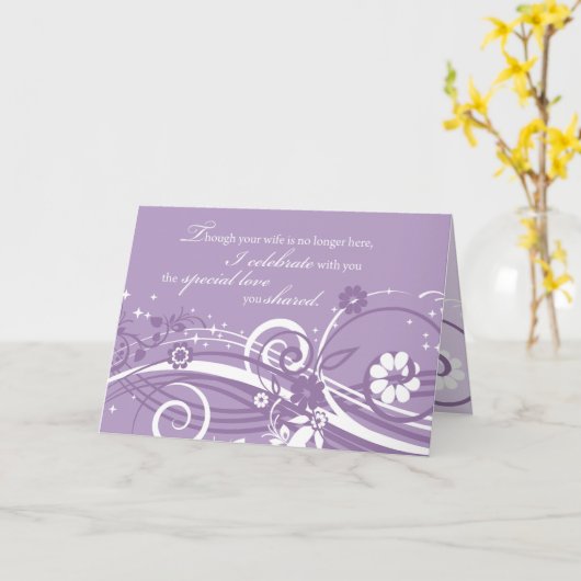 妻結婚後未亡人の命日 カード (黄色い花)