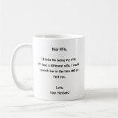 妻親愛愛おもしろい コーヒーマグカップ (左)
