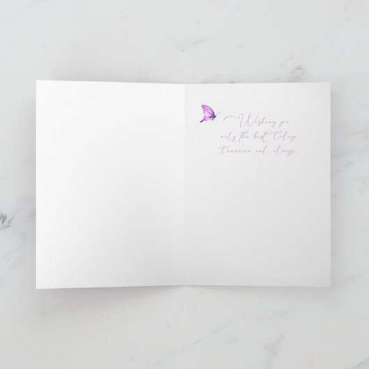 妻誕生日アジサイと蝶 カード (内部)