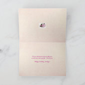 妻誕生日インパティエンズピンクホワイトカード カード (内部)