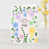 妻誕生日カード カード (黄色い花)