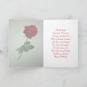 妻誕生日レッドローズハート カード (内部)