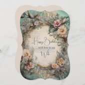 妻誕生日ヴィンテージ花と鳥 (正面/裏面)