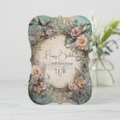 妻誕生日ヴィンテージ花と鳥 (スタンド正面)