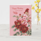 妻誕生日牡丹 カード (黄色い花)