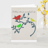 妻誕生日 カード (黄色い花)