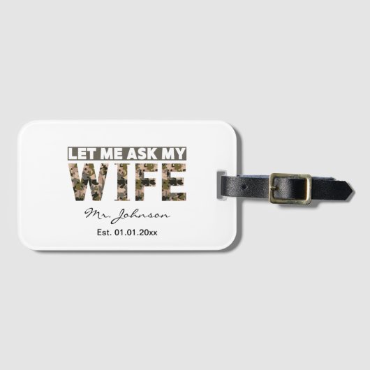 妻頼に任せおもしろいる ラゲッジタグ (正面横)